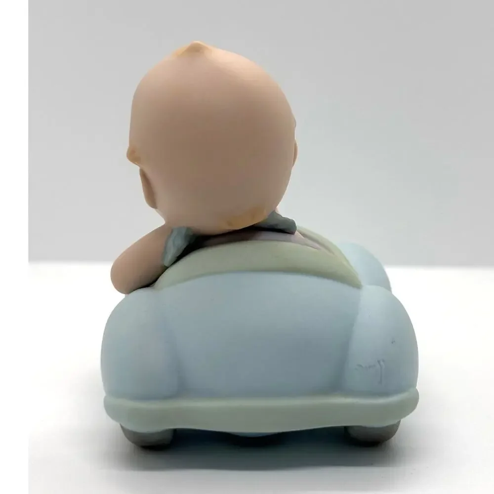 VTG 1993 Enesco, Rose O'Neill Porcelain Kewpie Doll, Driving Blue Car Figurine
